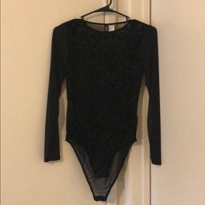 Black Sheer Detailed Leotard